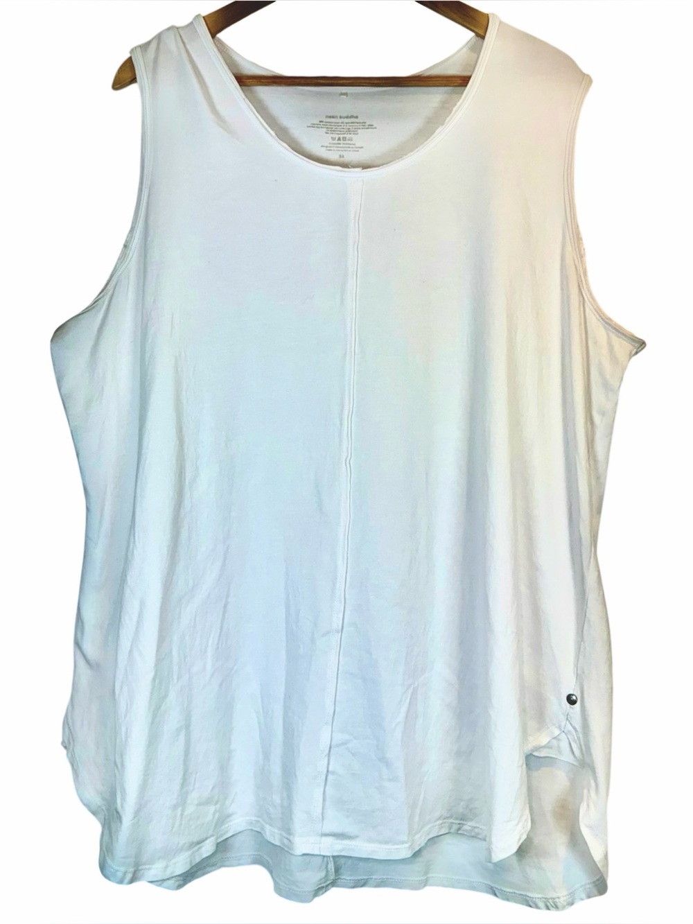 Neon Buddha Womans Plus Size Tank 3X White Sleeveless Cotton Stretch Yoga